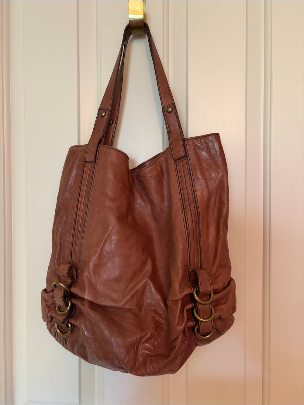 Kooba Rustic Brown Leather Hobo Bag
